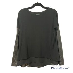 DANIER Genuine Italian Leather Long Sleeve Flowy Top Size XXS